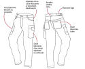 Spodnie cargo jeans XL (36)