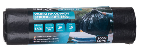 Worki na odpady LDPE 160l (10sztuk w rolce)