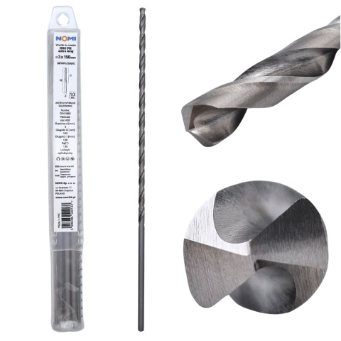 Wiertło do metalu HRC M2 extra long 3x150mm NOMI Wiertło do metalu HRC M2 extra long 3x150mm NOMI