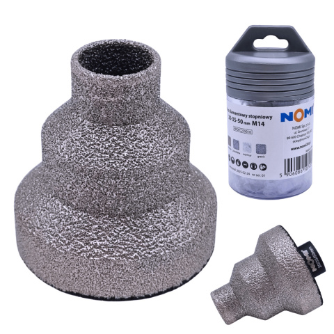 Frez diamentowy stopniowy 20-35-50mm M14 NOMI Frez diamentowy stopniowy 20-35-50mm M14 NOMI