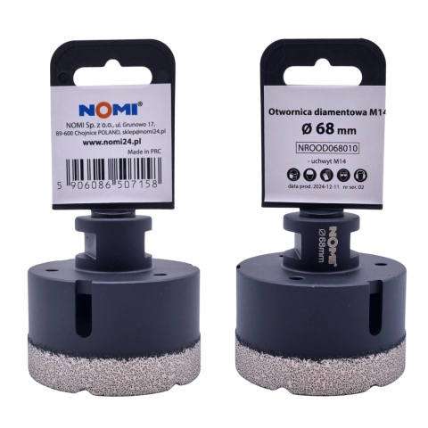 Otwornica diamentowa M14 68mm NOMI Otwornica diamentowa M14 68mm NOMI