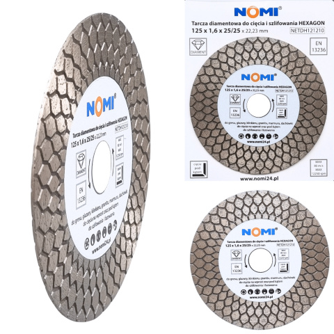 Tarcza diamentowa HEXAGON 125x1,6x25/25 NOMI
