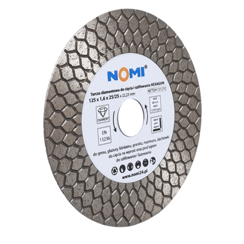 Tarcza diamentowa HEXAGON 125x1,6x25/25 NOMI Tarcza diamentowa HEXAGON 125x1,6x25/25 NOMI