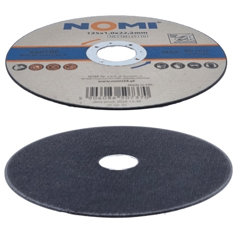 Tarcza do cięcia metalu 125 x 1,0 mm do stali nierdzewnej Inox NOMI Tarcza do cięcia metalu 125 x 1,0 mm do stali nierdzewnej Inox NOMI