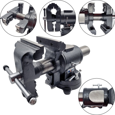 Imadło ślusarskie wielofunkcyjne 3D 100mm z kowadłem NOMI