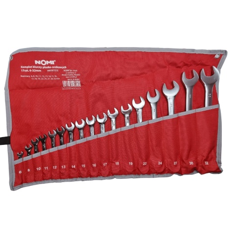 Komplet kluczy płasko-oczkowych 17szt. 6-32mm