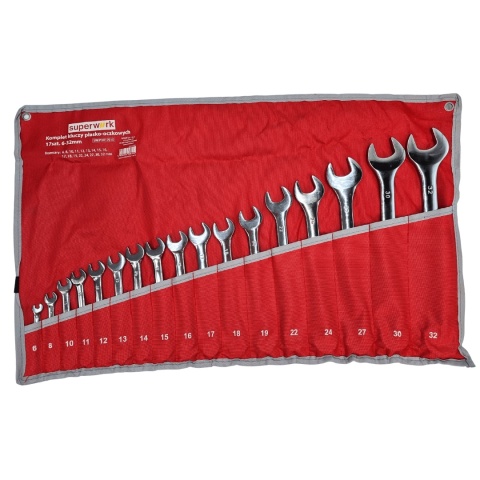 Komplet kluczy płasko-oczkowych SUPERWORK 17szt. 6-32mm
