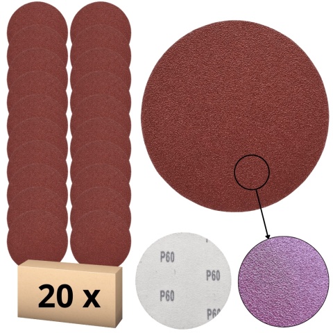 Krążek ścierny 125mm na rzep 20szt. P60