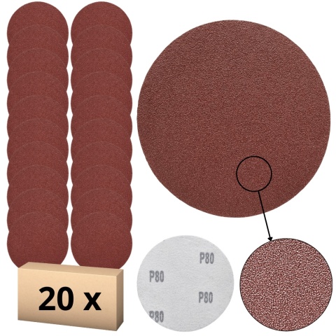 Krążek ścierny 125mm na rzep 20szt. P80 Krążek ścierny 125mm na rzep 20szt. P80