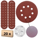 Krążek ścierny 125mm na rzep z 8 otworami 20szt. P150