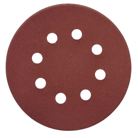 Krążek ścierny 125mm na rzep z 8 otworami 20szt. P240 Krążek ścierny 125mm na rzep z 8 otworami 20szt. P240