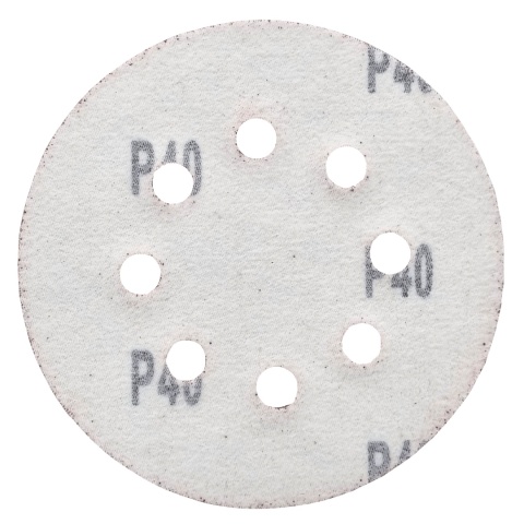 Krążek ścierny 125mm na rzep z 8 otworami 20szt. P40 Krążek ścierny 125mm na rzep z 8 otworami 20szt. P40