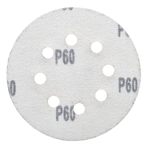 Krążek ścierny 125mm na rzep z 8 otworami 20szt. P60 Krążek ścierny 125mm na rzep z 8 otworami 20szt. P60