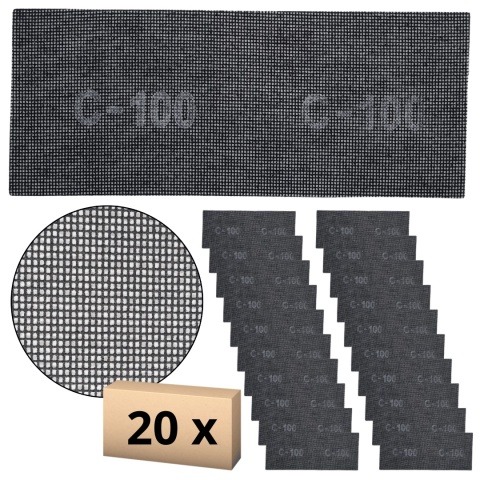 Siatka ścierna 115x280mm 20szt. P100 Siatka ścierna 115x280mm 20szt. P100