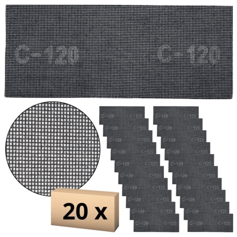 Siatka ścierna 115x280mm 20szt. P120 Siatka ścierna 115x280mm 20szt. P120
