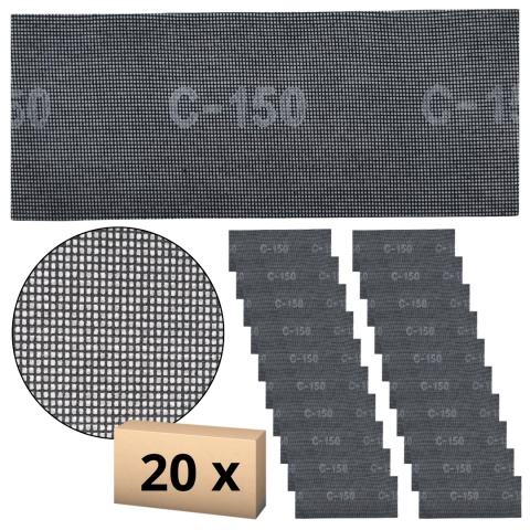 Siatka ścierna 115x280mm 20szt. P150 Siatka ścierna 115x280mm 20szt. P150