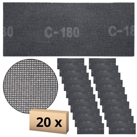 Siatka ścierna 115x280mm 20szt. P180 Siatka ścierna 115x280mm 20szt. P180