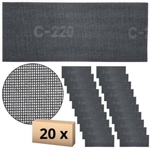 Siatka ścierna 115x280mm 20szt. P220 Siatka ścierna 115x280mm 20szt. P220