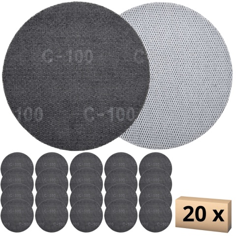 Siatka ścierna 225mm na rzep 20szt. P100 Siatka ścierna 225mm na rzep 20szt. P100