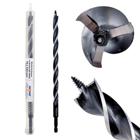 Wiertło do drewna 3-ostrzowe HRC WOOD 10 x 230 mm