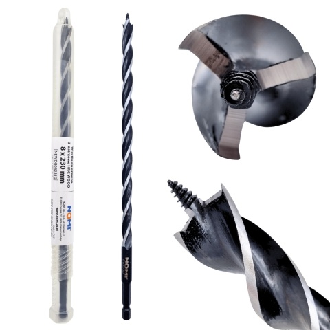 Wiertło do drewna 3-ostrzowe HRC WOOD 8 x 230 mm