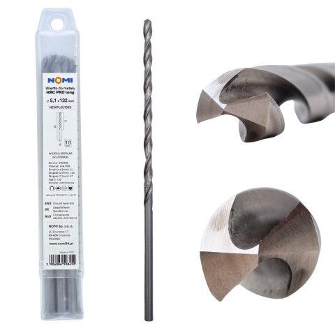Wiertło do metalu HRC PRO long 5,1x132mm NOMI Wiertło do metalu HRC PRO long 5,1x132mm NOMI