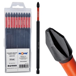 Zestaw 10 sztuk bitów udarowych E6 PH2 x 152mm NOMI