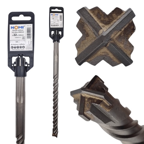 Wiertło widiowe SDS-MAX ARNOLD 22x340mm NOMI
