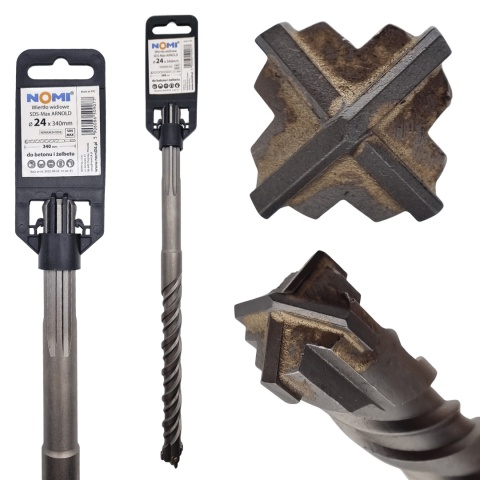Wiertło widiowe SDS-MAX ARNOLD 24x340mm NOMI
