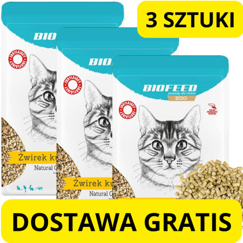TRZYPAK - żwirek kukurydziany dla kota i gryzoni - 3szt. x 5L z dostawą GRATIS