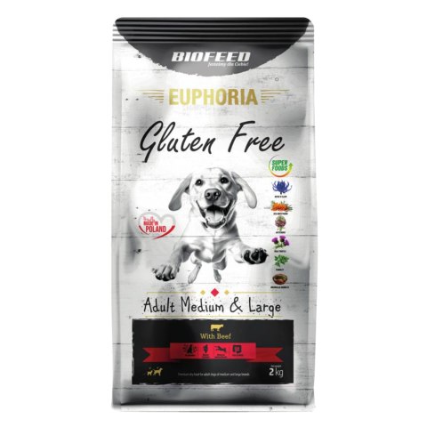 EUPHORIA GLUTEN FREE-DOROSŁE PSY ŚiDR WOŁOW.12KG